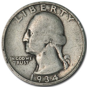 1934 Washington Quarter Good/VF 1934 Washington Quarter Good/VF